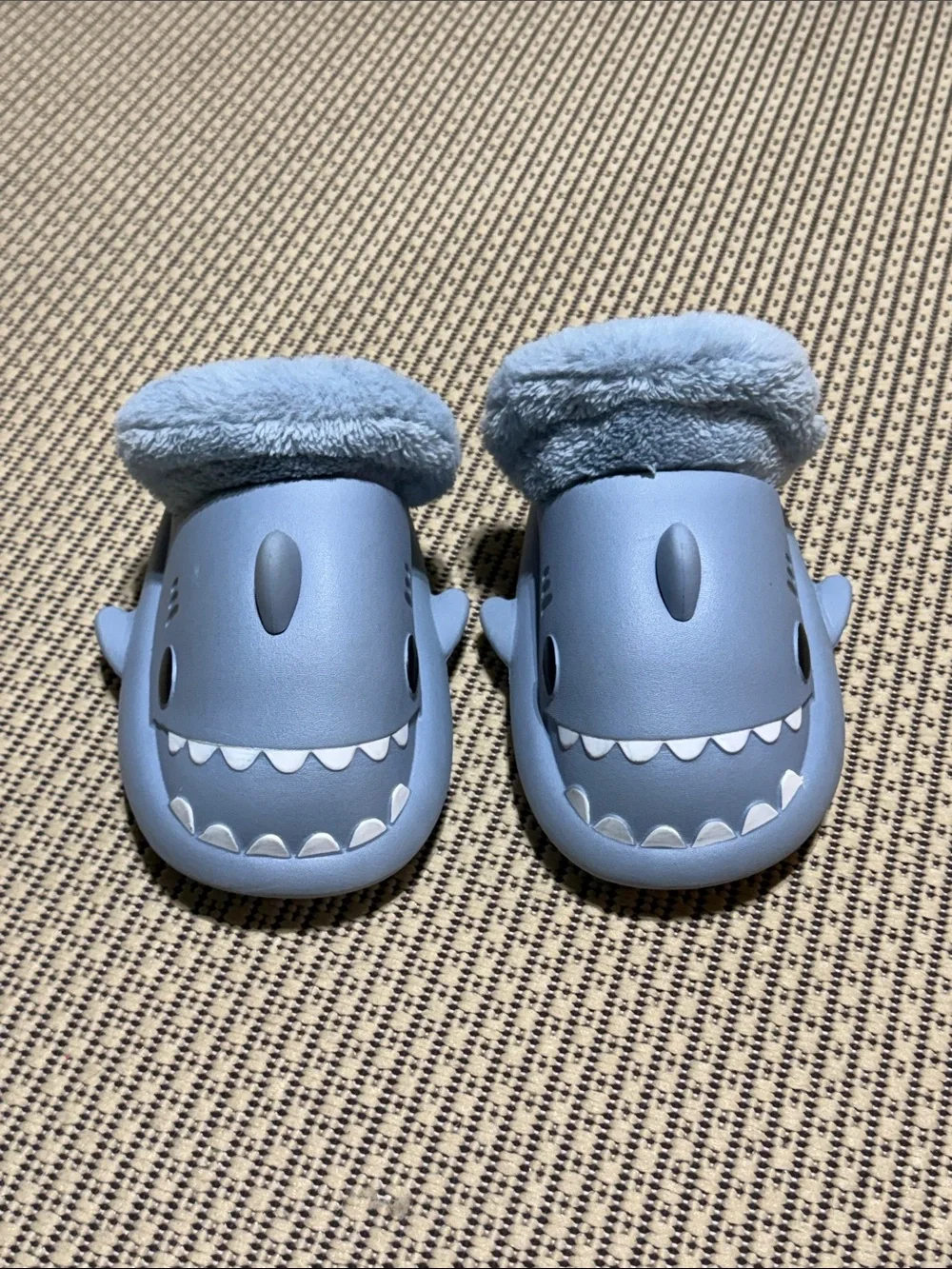 Kids Shark Clog Slippers in Light Blue - Plush Lined